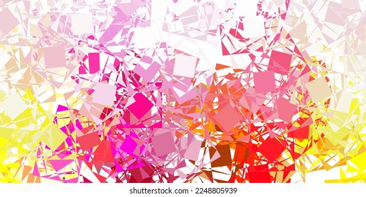 Light pink, yellow vector background with triangles. Smart abstract illustration with triangle forms in modern style. Template for commercials.