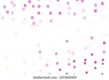 Light Pink, Yellow vector background with spots. Abstract illustration with colored bubbles in nature style. New template for your brand book.