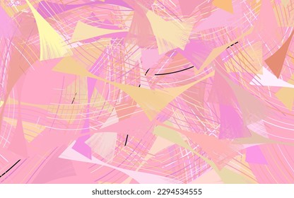 Light Pink, Yellow vector background with lines.