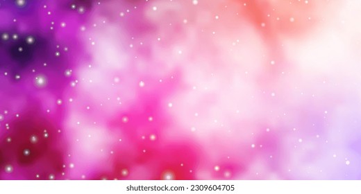 Light Pink, Yellow vector background with small and big stars. Colorful illustration with abstract gradient stars. Design for your business promotion.