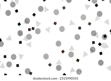 Fondo vectorial amarillo rosa claro con estilo poligonal con círculos. Ilustración abstracta brillante con esferas, cuadrados, líneas. Diseño inteligente para sus anuncios.