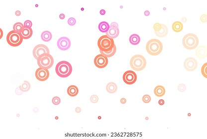 Light Pink, Yellow vector background with bubbles. Illustration with set of shining colorful abstract circles. Pattern for beautiful websites.