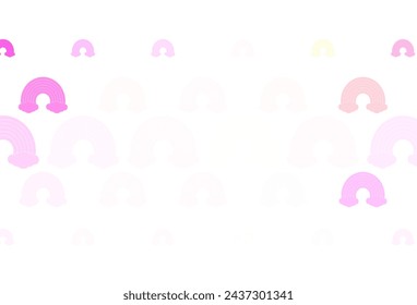 Light Pink, Yellow vector background with rainbow symbols. Colorful symbols of colorful rainbow in love style. Best design happy events.