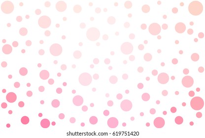 Light Pink, Yellow vector banner set of circles, spheres. Donuts Background. Creative Design Templates. Technology halftone illustration.