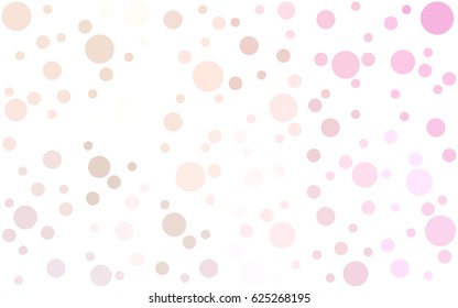 Light Pink, Yellow vector banner set of circles, spheres. Donuts Background. Creative Design Templates. Technology halftone illustration.