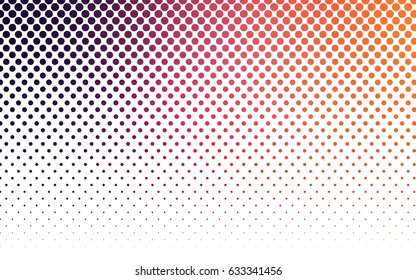 Light Pink, Yellow vector banner with circles, spheres. Abstract spots. Background of Art bubbles in halftone style with colored gradient.