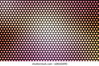 Light Pink, Yellow vector banner with circles, spheres. Abstract spots. Background of Art bubbles in halftone style with colored gradient.