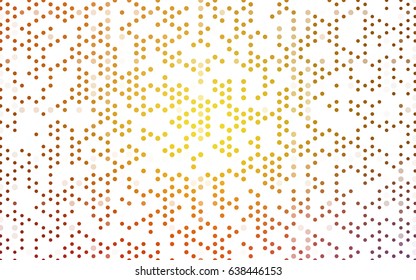 Light Pink, Yellow vector banner with circles, spheres. Abstract spots. Background of Art bubbles in halftone style with colored gradient.