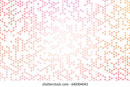 Light Pink, Yellow vector banner with circles, spheres. Abstract spots. Background of Art bubbles in halftone style with colored gradient.
