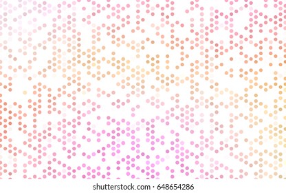 Light Pink, Yellow vector banner with circles, spheres. Abstract spots. Background of Art bubbles in halftone style with colored gradient.