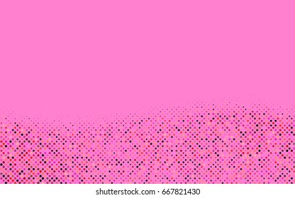 Light Pink, Yellow vector banner with circles, spheres. Abstract spots. Background of Art bubbles in halftone style with colored gradient.