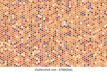 Light Pink, Yellow vector banner with circles, spheres. Abstract spots. Background of Art bubbles in halftone style with colored gradient.