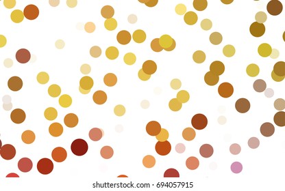 Light Pink, Yellow vector banner with circles, spheres. Abstract spots. Background of Art bubbles in halftone style with colored gradient.
