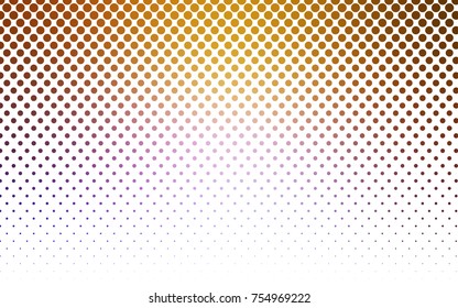 Light Pink, Yellow vector banner with circles, spheres. Abstract spots. Background of Art bubbles in halftone style with colored gradient.