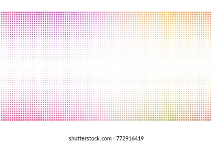 Light Pink, Yellow vector banner set of circles, spheres. Donuts Background. Creative Design Templates. Technology halftone illustration.