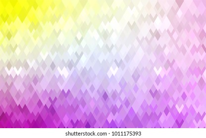 Light Pink, Yellow vector blurry rectangular background. Geometric background in square style with gradient. The pattern can be used for brand-new background.