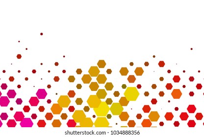 Light Pink, Yellow vector blurry hexagon background design. Geometric background in Origami style with gradient. 