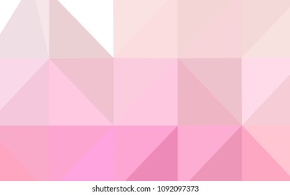 Light Pink, Yellow vector blurry triangle template. Shining polygonal illustration, which consist of triangles. Textured pattern can be used for background.