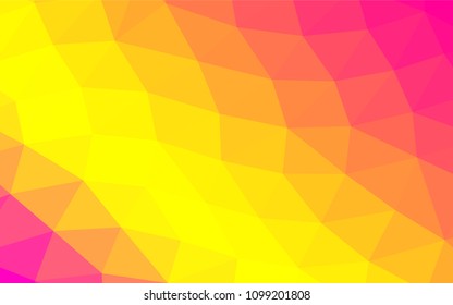 Light Pink, Yellow vector blurry triangle pattern. A vague abstract illustration with gradient. The template can be used as a background for cell phones.
