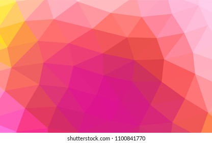 Light Pink, Yellow vector blurry triangle background. A completely new color illustration in a vague style. Triangular pattern for your business design.