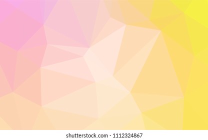Light Pink, Yellow vector blurry triangle pattern. Polygonal abstract illustration with gradient. That new template can be used for your brand book.