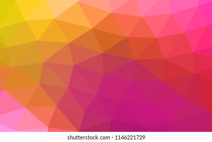 Light Pink, Yellow vector blurry hexagon blurry triangle. Colorful abstract illustration with gradient. The elegant pattern can be used as part of a brand book.