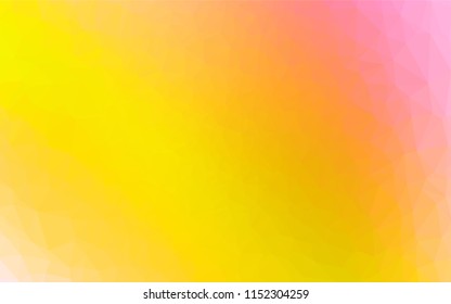 Light Pink, Yellow vector blurry hexagon texture. Shining illustration, which consist of triangles. The polygonal design can be used for your web site.