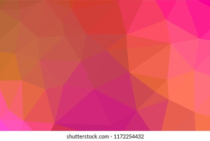 Light Pink, Yellow vector blurry hexagon pattern. A sample with polygonal shapes. The best triangular design for your business.