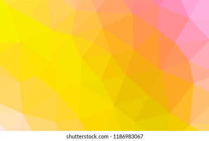 Light Pink, Yellow vector blurry hexagon texture. Modern geometrical abstract illustration with gradient. The elegant pattern can be used as part of a brand book.