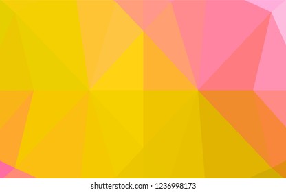 Light Pink, Yellow vector blurry hexagon template. Brand new colored illustration in blurry style with gradient. The template can be used as a background for cell phones.