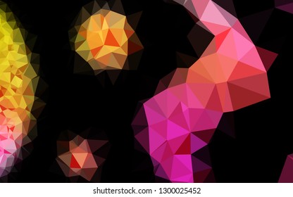 Light Pink, Yellow vector blurry triangle template. Colorful illustration in Origami style with gradient.  Brand new style for your business design.
