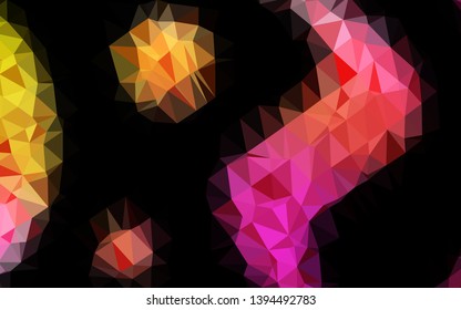 Light Pink, Yellow vector blurry triangle pattern. Colorful abstract illustration with gradient. The best triangular design for your business.