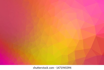 Light Pink, Yellow vector blurry triangle texture. Shining illustration, which consist of triangles. Triangular pattern for your business design.