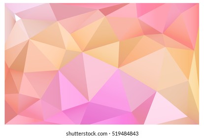 Light Pink Yellow vector blurry triangle background design. Geometric background in Origami style with gradient. 