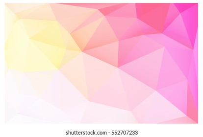 Light Pink Yellow vector blurry triangle background design. Geometric background in Origami style with gradient. 