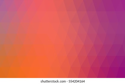 Light Pink Yellow vector blurry triangle background design. Geometric background in Origami style with gradient. 