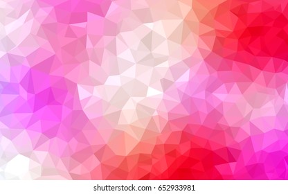 Light Pink, Yellow vector blurry triangle background design. Geometric background in Origami style with gradient. 
