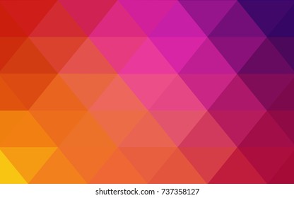 Light Pink, Yellow vector blurry triangle background design. Geometric background in Origami style with gradient. 