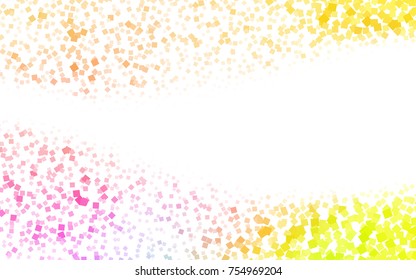 Light Pink, Yellow vector blurry rectangular background. Geometric background in square style with gradient. The pattern can be used for brand-new background.