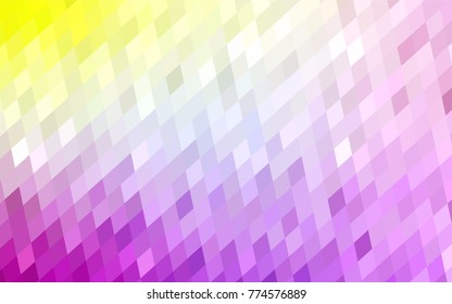 Light Pink, Yellow vector blurry rectangular background. Geometric background in square style with gradient. The pattern can be used for brand-new background.