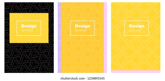 Light Pink, Yellow vector brochure for ui, ux design. Booklet with textbox on colorful abstract background. Pattern for business books, journals.