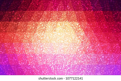 Light Pink, Yellow vector christmas postcard low polygon background. Illustration consisting of triangles. Abstract triangular polygonal origami or crystal design of New Year celebration.