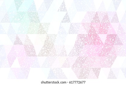 Light Pink, Yellow vector christmas postcard low polygon background. Illustration consisting of triangles. Abstract triangular polygonal origami or crystal design of New Year celebration.