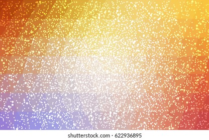 Light Pink, Yellow vector christmas polygon background. Low poly Illustration consisting of triangles with snowflakes. Texture background of New Year celebration.