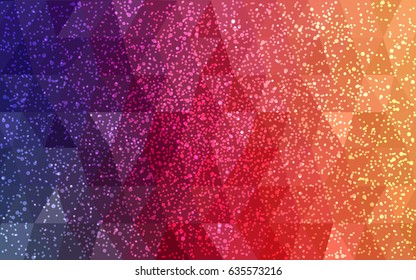 Light Pink, Yellow vector christmas postcard low polygon background. Illustration consisting of triangles. Abstract triangular polygonal origami or crystal design of New Year celebration.