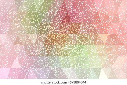 Light Pink, Yellow vector christmas postcard low polygon background. Illustration consisting of triangles. Abstract triangular polygonal origami or crystal design of New Year celebration.