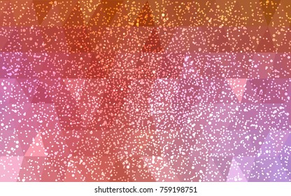 Light Pink, Yellow vector christmas postcard low polygon background. Illustration consisting of triangles. Abstract triangular polygonal origami or crystal design of New Year celebration.