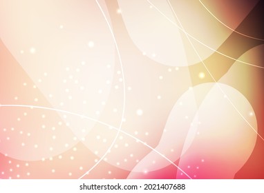 Círculos vectoriales amarillos y rosa claro, líneas con gradiente colorido sobre fondo abstracto. Hermosa ilustración de color con círculos borrosos en estilo natural. Diseño moderno para una tarjeta de visita.