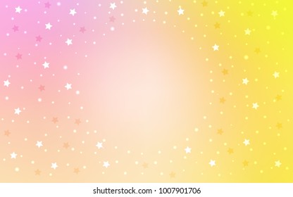 Light Pink, Yellow vector cover with small and big stars. Modern geometrical abstract illustration with stars. The pattern can be used for wrapping gifts.
