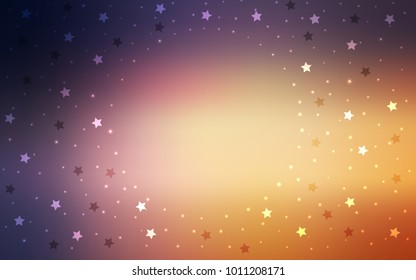 Light Pink, Yellow vector cover with small and big stars.